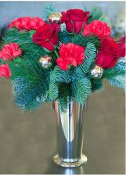Red christmas flower centerpieces pic.JPG