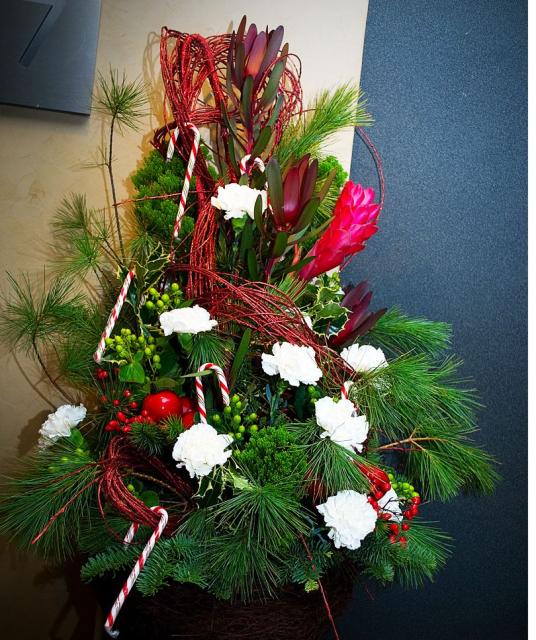 Christmas flower centerpiece Pictures.JPG