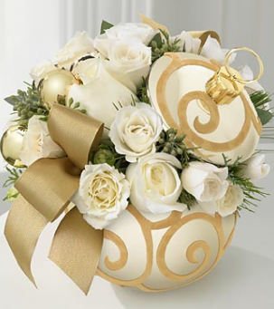Season's Greetings Bouquet in gold with whit roses.PNG