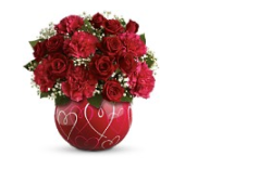 Pic of valentines day flower with red round vase.PNG