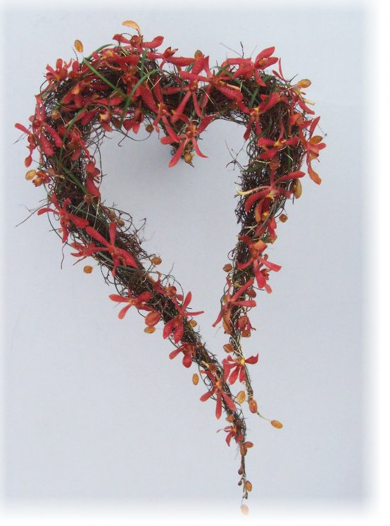 valentine flower and and heart of flowers in red.PNG