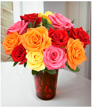 Valentine Flower Arrangement with multi roses.PNG