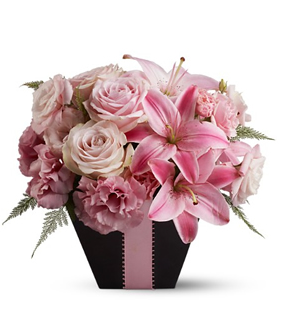 Fresh flowers for valentines day in cute basket.PNG