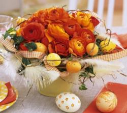 Easter flowers and eggs centerpiece.JPG