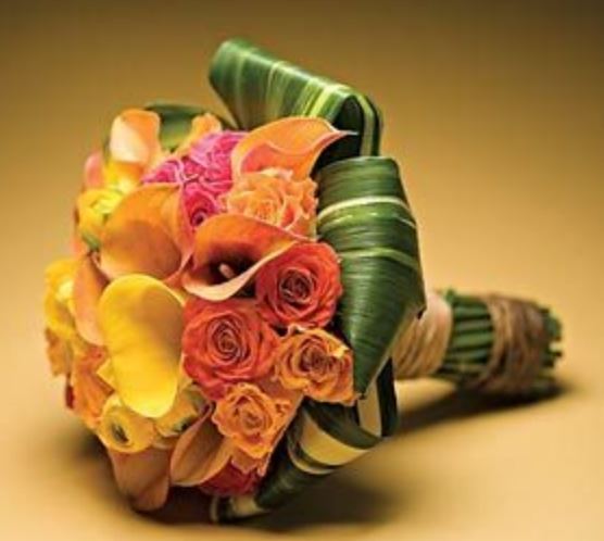 Orange theme color wedding flowers pictures.JPG