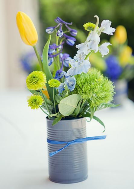 Summer flowers wedding centerpiece with colorful flowers.JPG