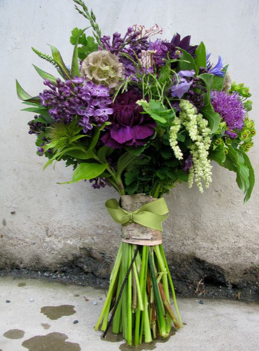 Nature them brides bouquets with purple flowers.JPG
