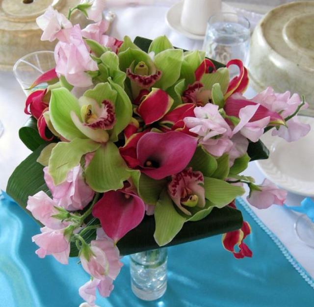 Chic bridal bouquet with colorful flowers.JPG