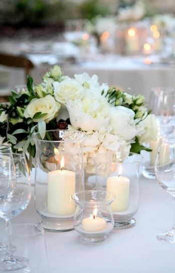 Beautiful elegant white wedding table decoration ideas picture.JPG