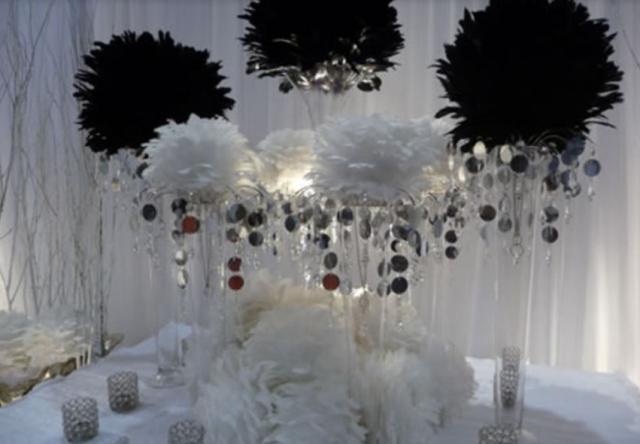 Black and white wedding reception table decoration ideas pictures.JPG