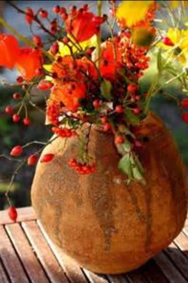 Fall fresh flowers arrangement with red flowers.JPG
