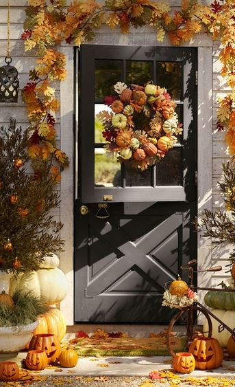 Front door fall decor ideas pictures.JPG