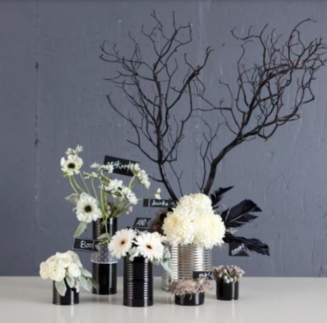 White and black halloween arrangements.JPG