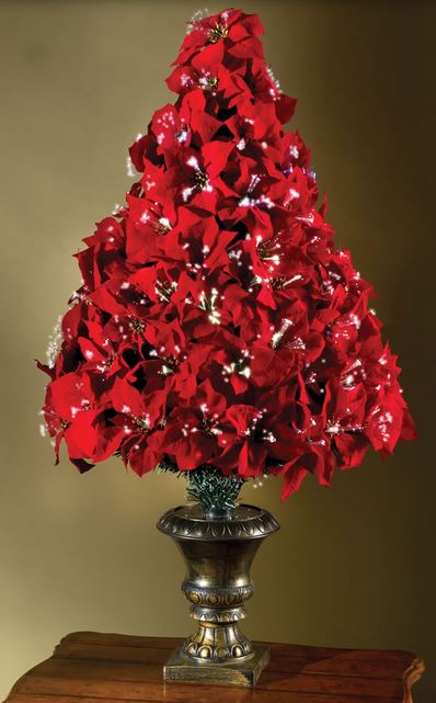 Fiber Optic Poinsettia Christmas Tree.JPG
