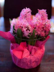 Bright colored easter flower gift basket picture