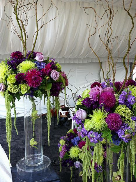 Tall and large wedding arrangements beautiful summer flowers