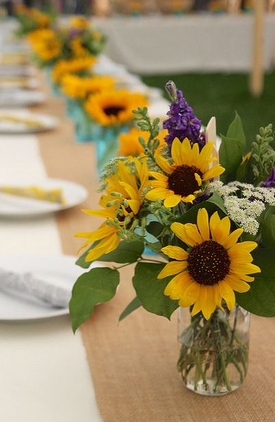 Sunflowers wedding centerpieces picture