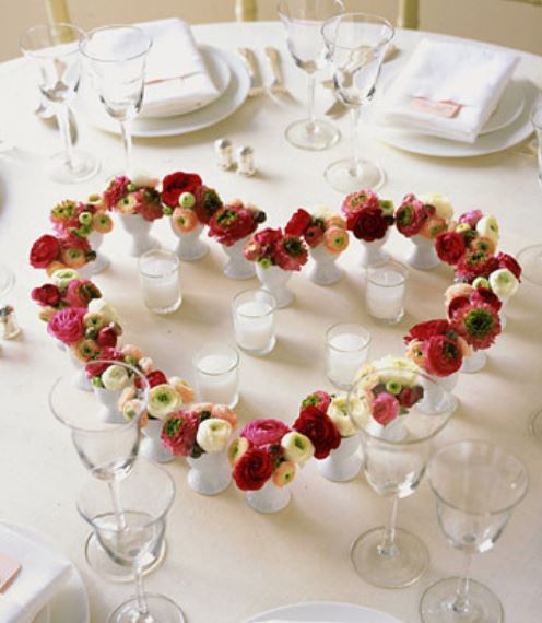 Heart shaped centerpieces