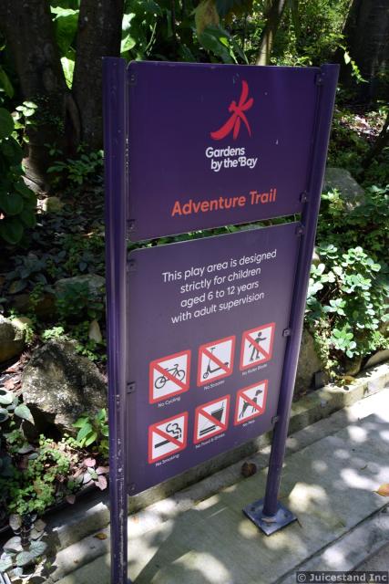 Adenture Trail sign at Gardens by the Bay Children's Garden