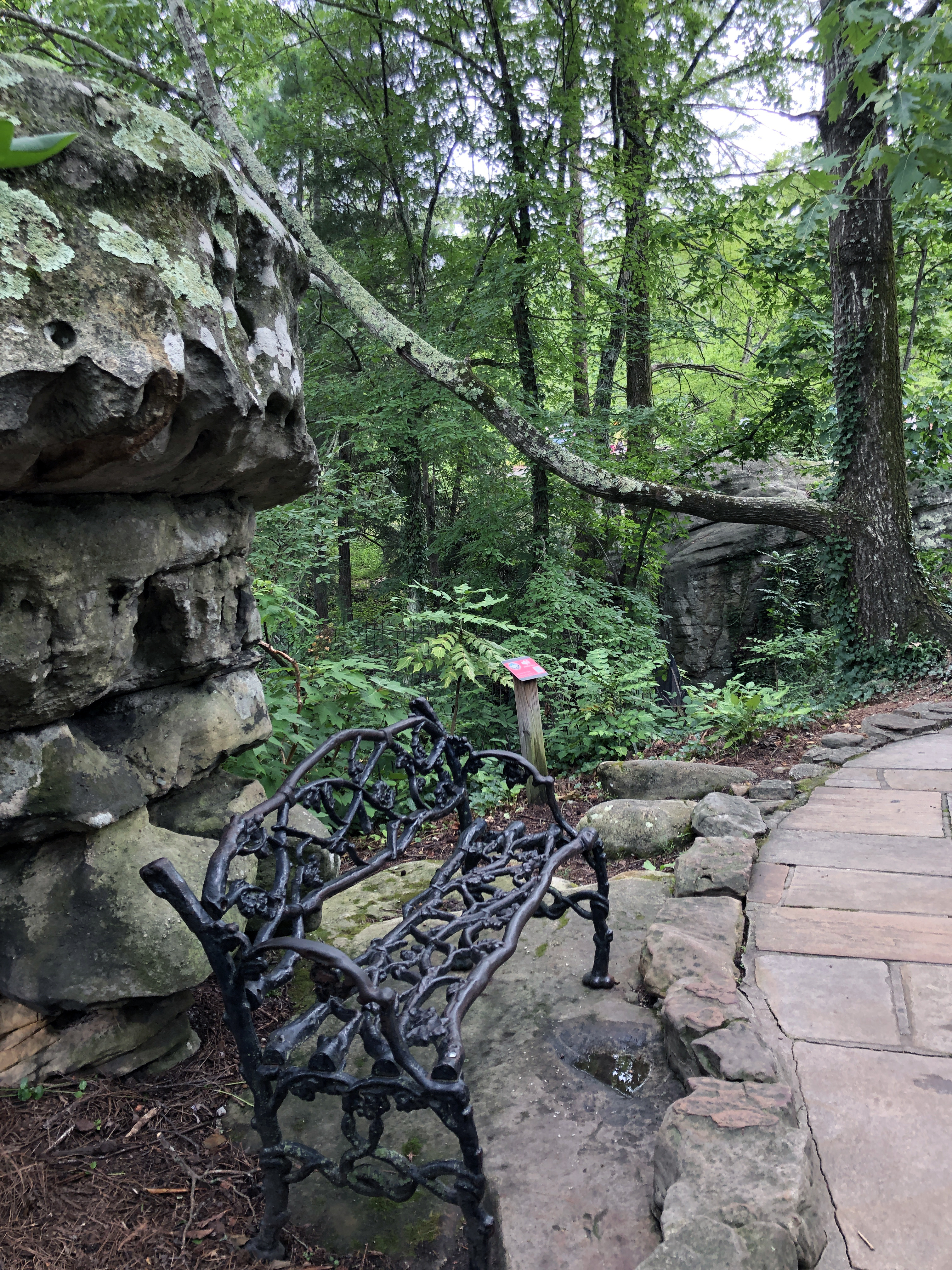 Bench on Trail of Rock City Gardens
