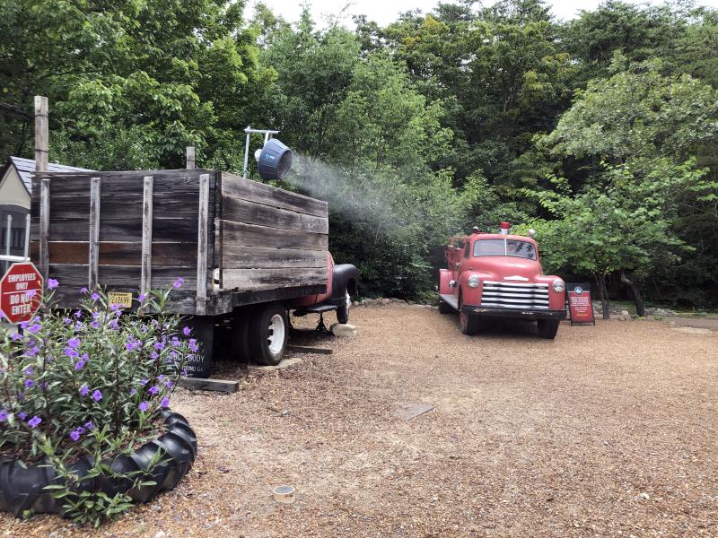Close Up View of Gnome Fire Academy Truck at Rock City Gardens