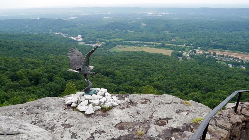Eagle Sculpture at High Falls overlook of Rock City Gardens