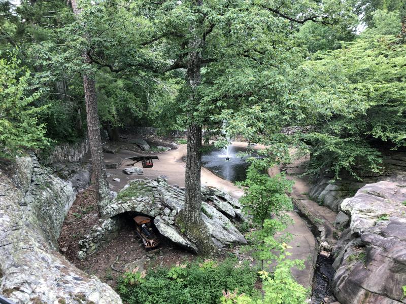 Fountain and Mini-Train at Rock City Gardens
