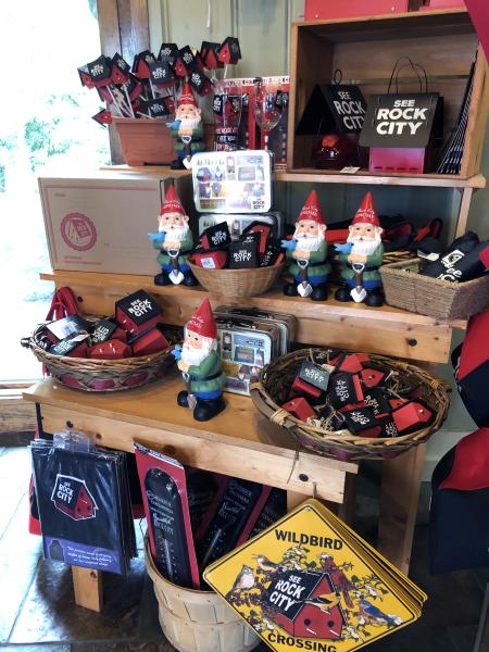 Gnomes for Sale at Rock City Gardens Gift Shop