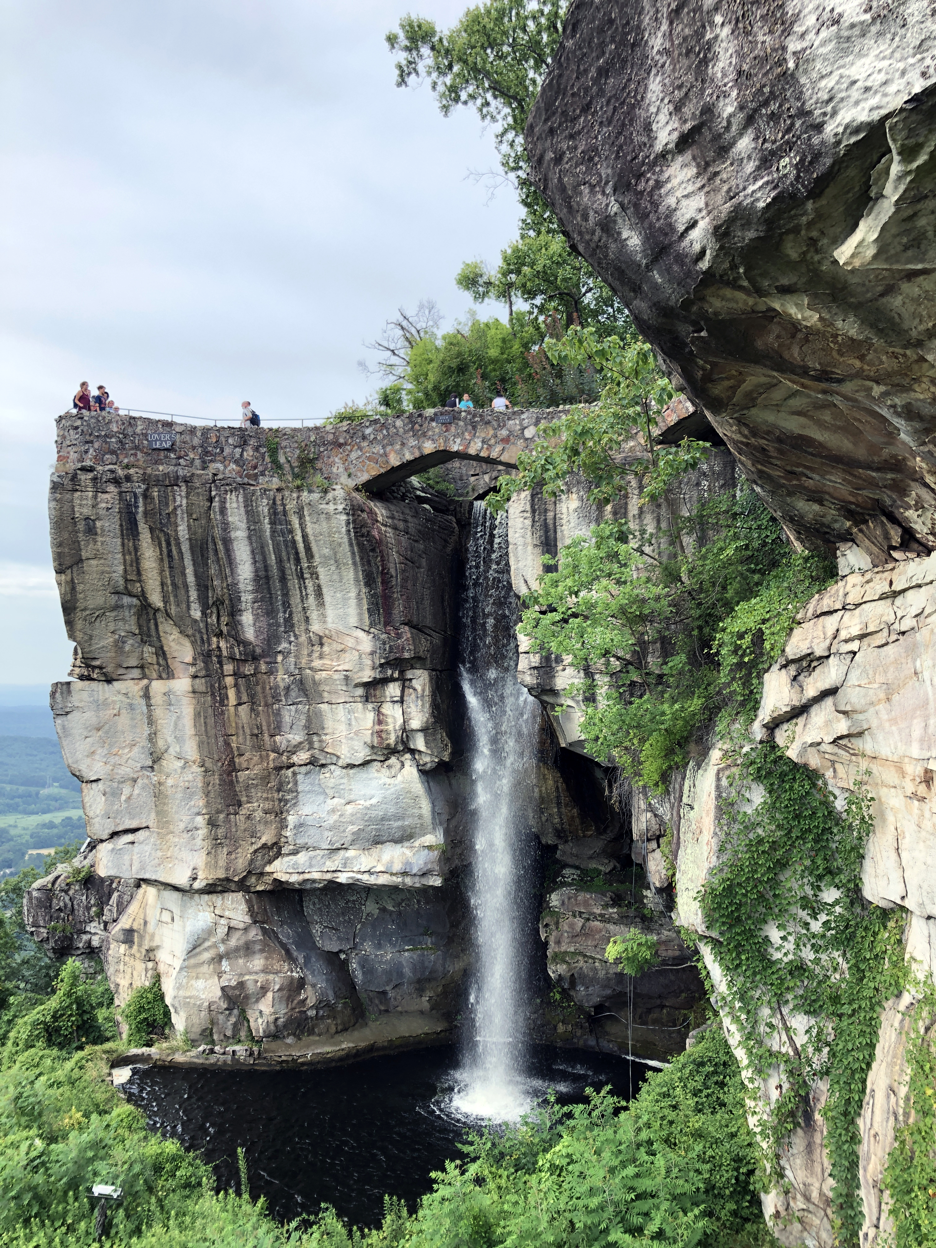 View of a Waterfall at Rock City Gardens