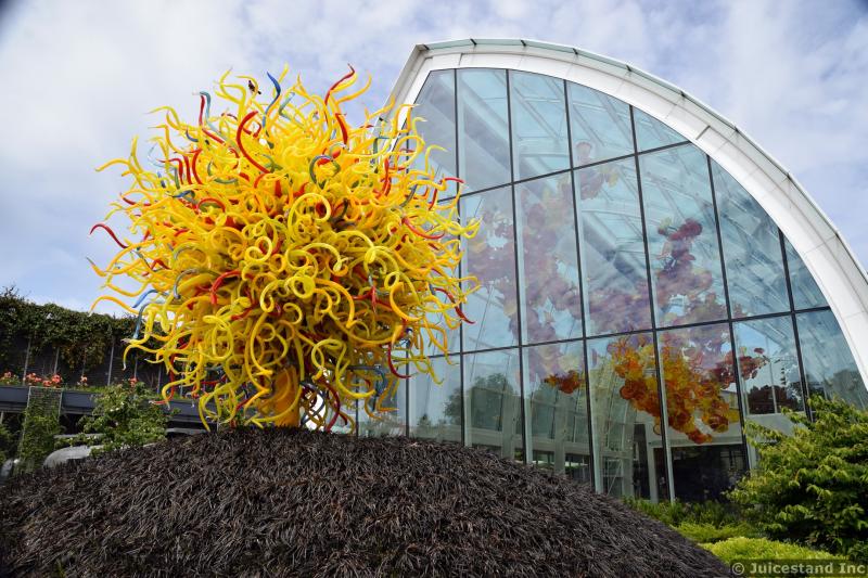 Hydra-like Outdoor Glass Sculpture in Front of Chihuly Glass House