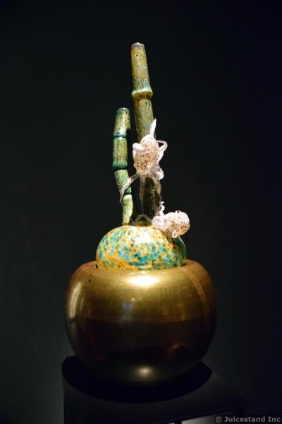 Spider on Bamboo Glass Sculpture