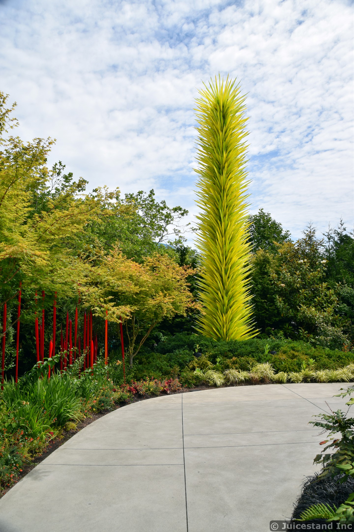 Tall Pine Tree Glass Sculpture
