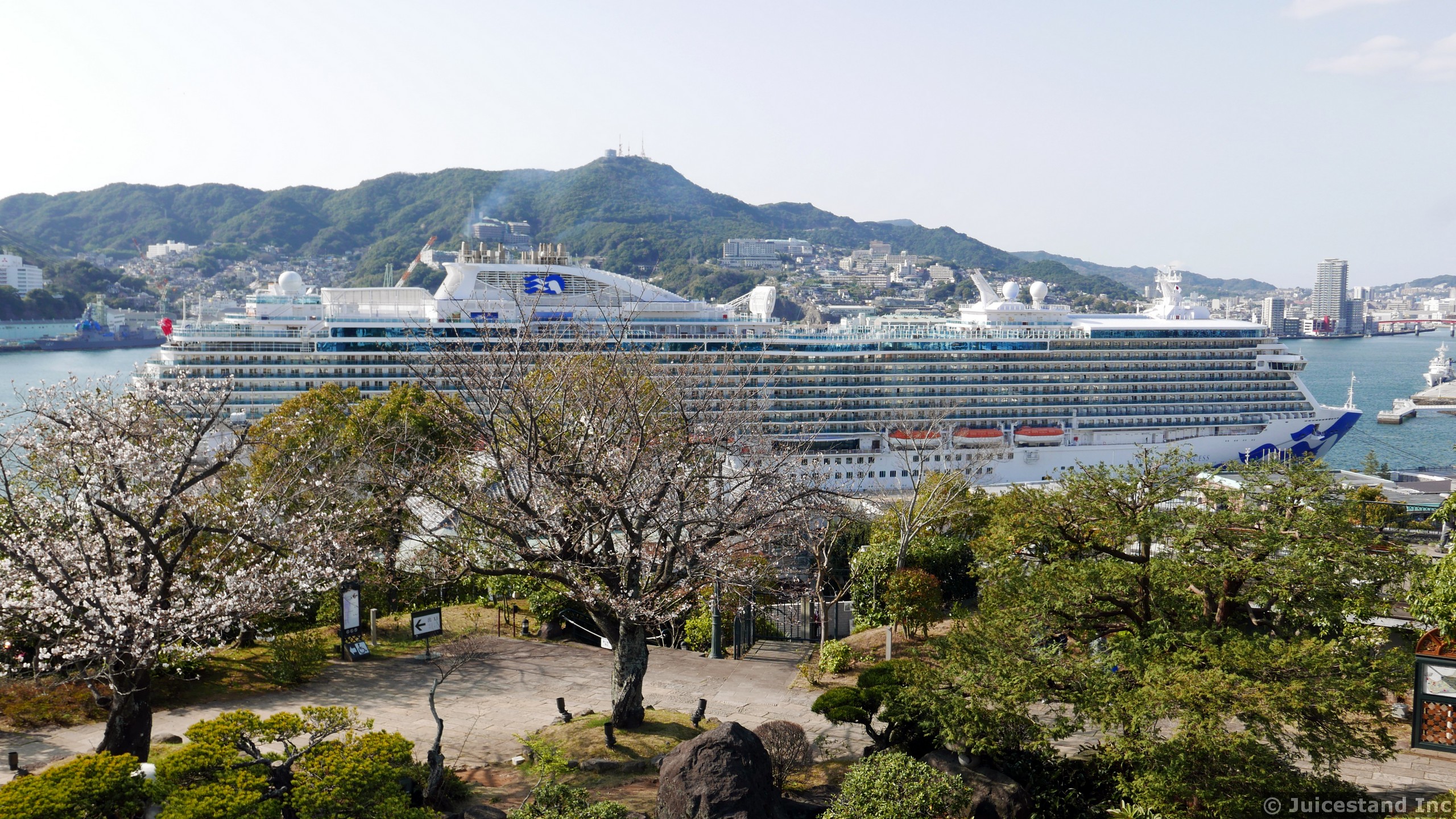 Majestic Princess Cruise Ship Seen from Glover Garden Nagasaki