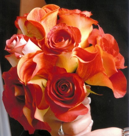 Orange lily and roses bridal bouquet image.jpg