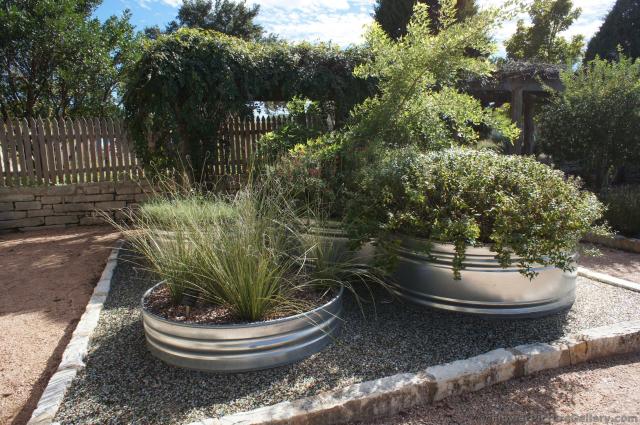 Large circular steel planters at Lady Bird Johnson Wildflower Center.jpg